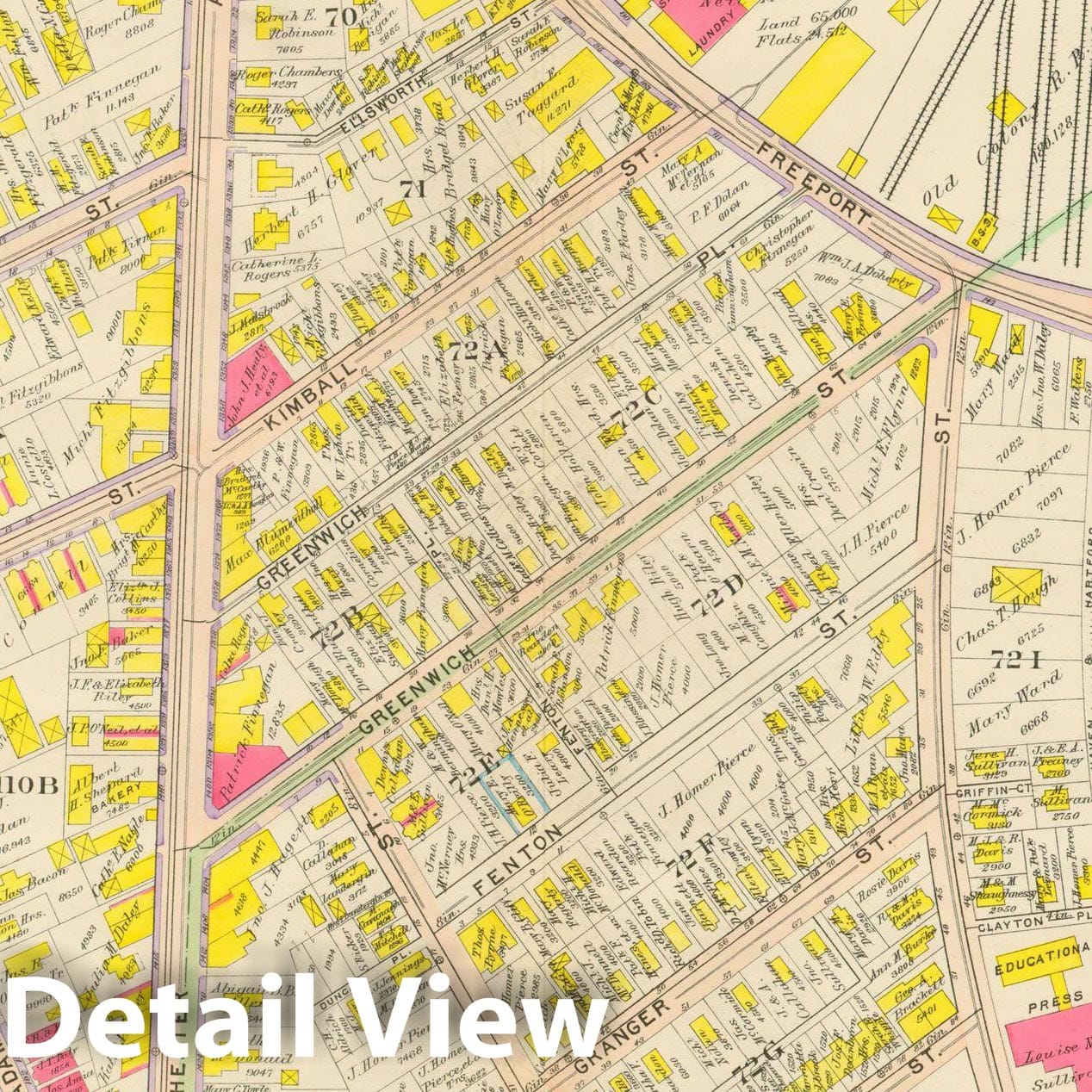 Historic Map : Atlas City of Boston, Dorchester, Dorchester 1910 Plate 010 , Vintage Wall Art