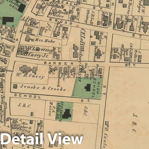 Historic Map : Atlas of Norfolk County, Medway 1876 , Vintage Wall Art