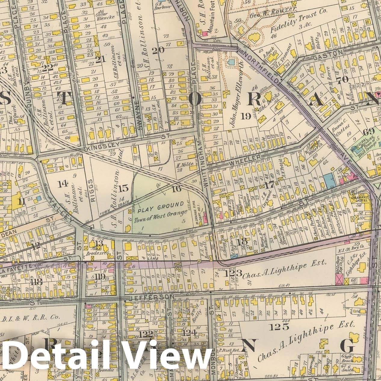 Historic Map : Atlas Oranges, Orange & West Orange 1911 Plate 015 , Vintage Wall Art