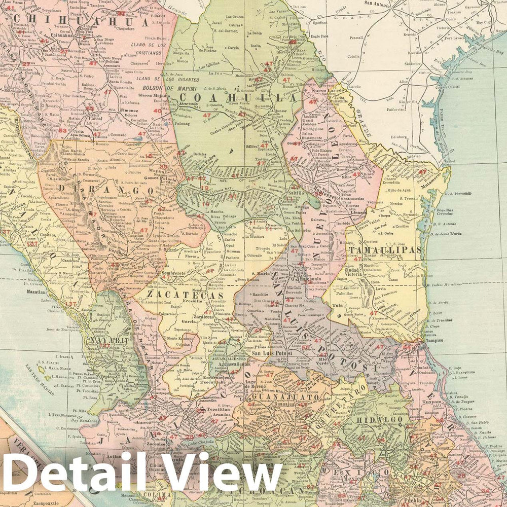 Historic Map : Commercial Atlas of America, 56th Edition, Mexico 1925 , Vintage Wall Art
