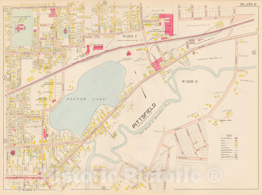 Historic Map : Atlas of Berkshire County Massachusetts, Pittsfield 1904 Plate 006 , Vintage Wall Art