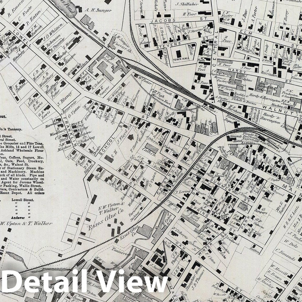 Historic Map : Atlas of Essex County Massachusetts, Peabody 1872 , Vintage Wall Art