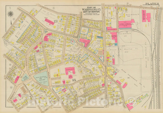 Historic Map : Atlas City of Boston, Dorchester, Dorchester 1933 Plate 008 , Vintage Wall Art