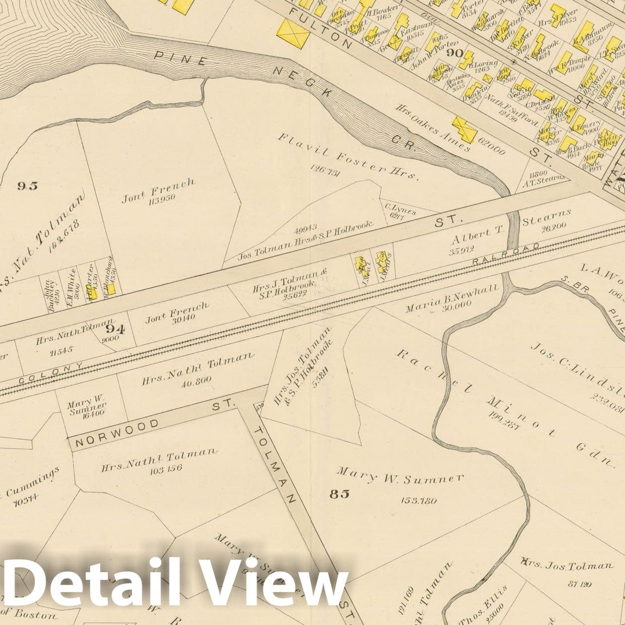 Historic Map : Atlas of Dorchester, Dorchester 1884 Plate I , Vintage Wall Art