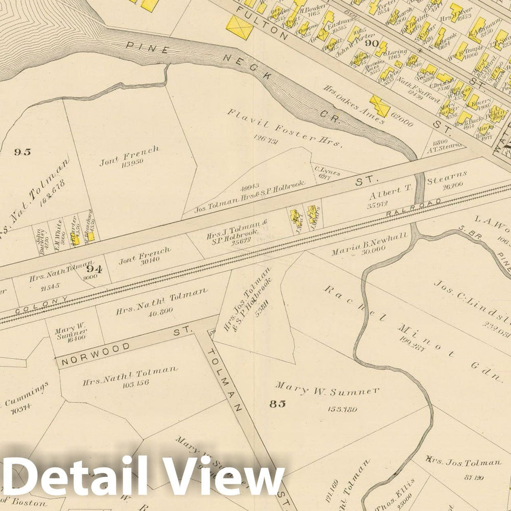 Historic Map : Atlas of Dorchester, Dorchester 1884 Plate I , Vintage Wall Art
