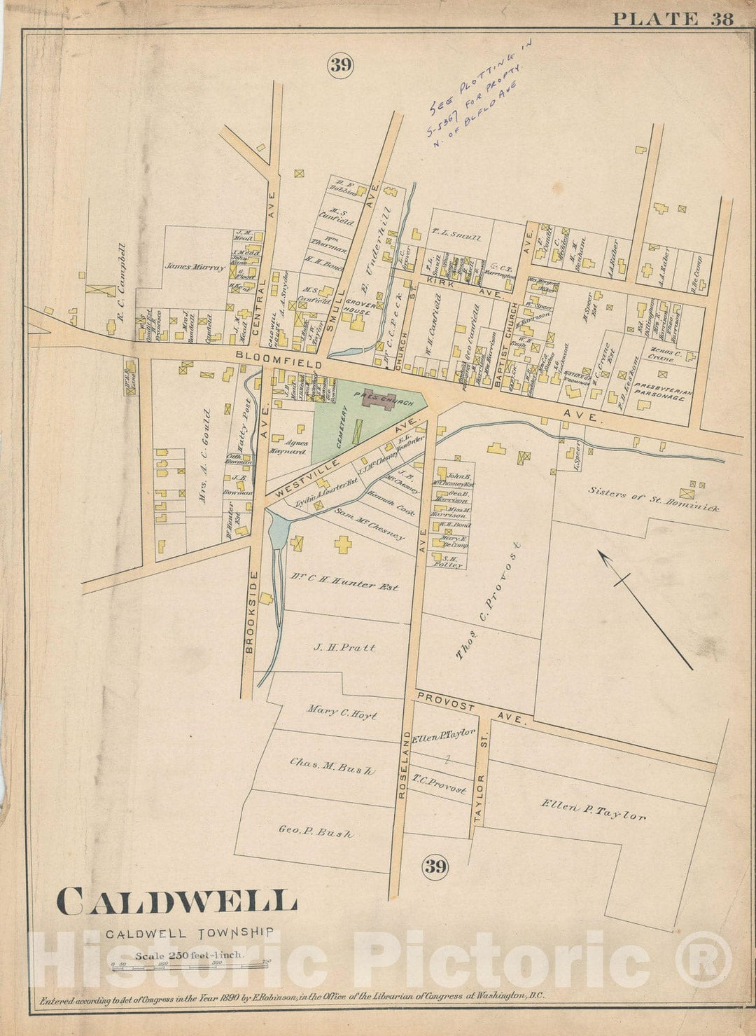 Historic Map : Atlas of Essex County, New Jersey, Orange 1890 Plate 038 , Vintage Wall Art