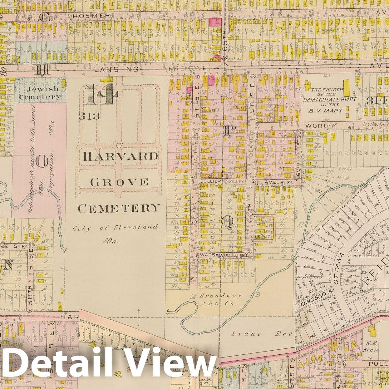 Historic Map : Plat Book of The City of Cleveland, Vol. One, 1912 Plate 028 , Vintage Wall Art