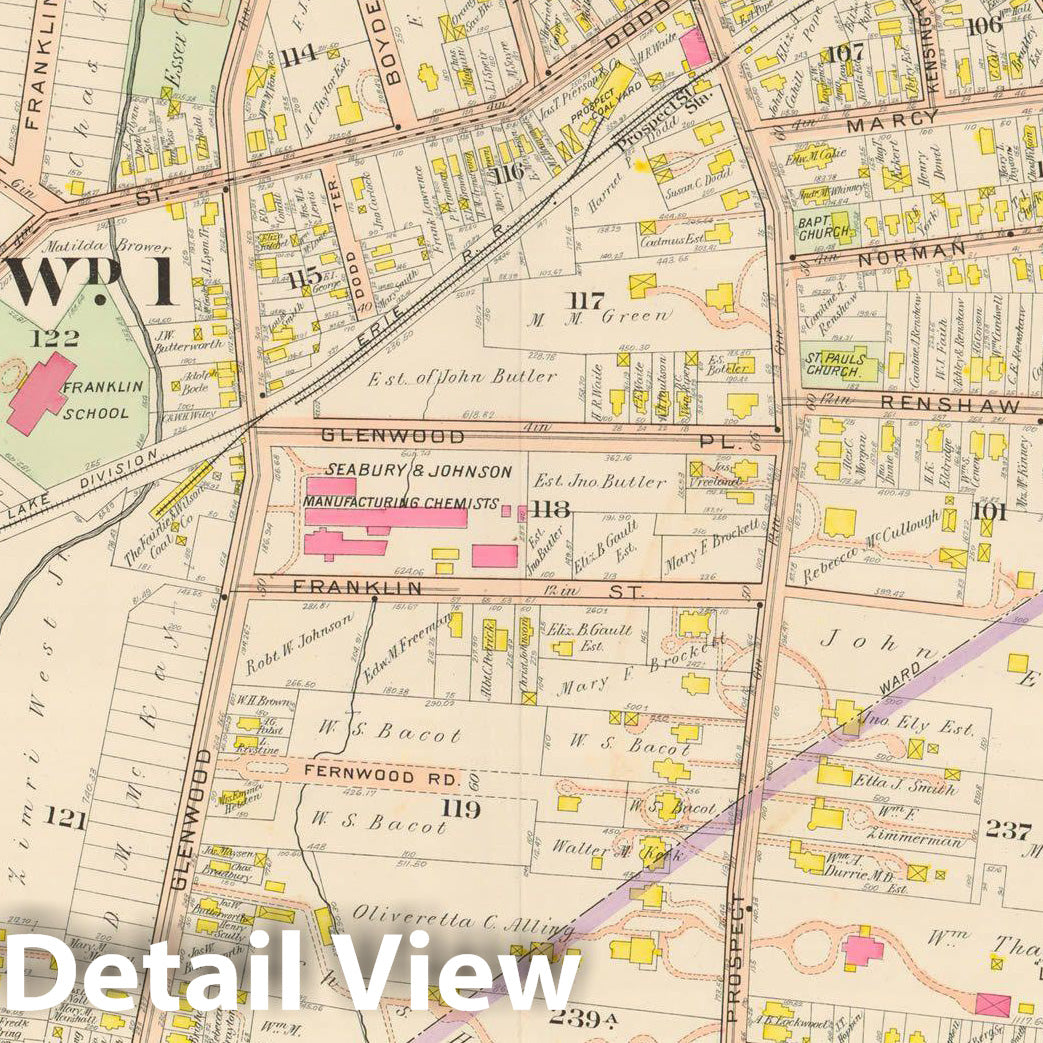 Historic Map : The Oranges, East Orange,Plate 010 , Vintage Wall Art