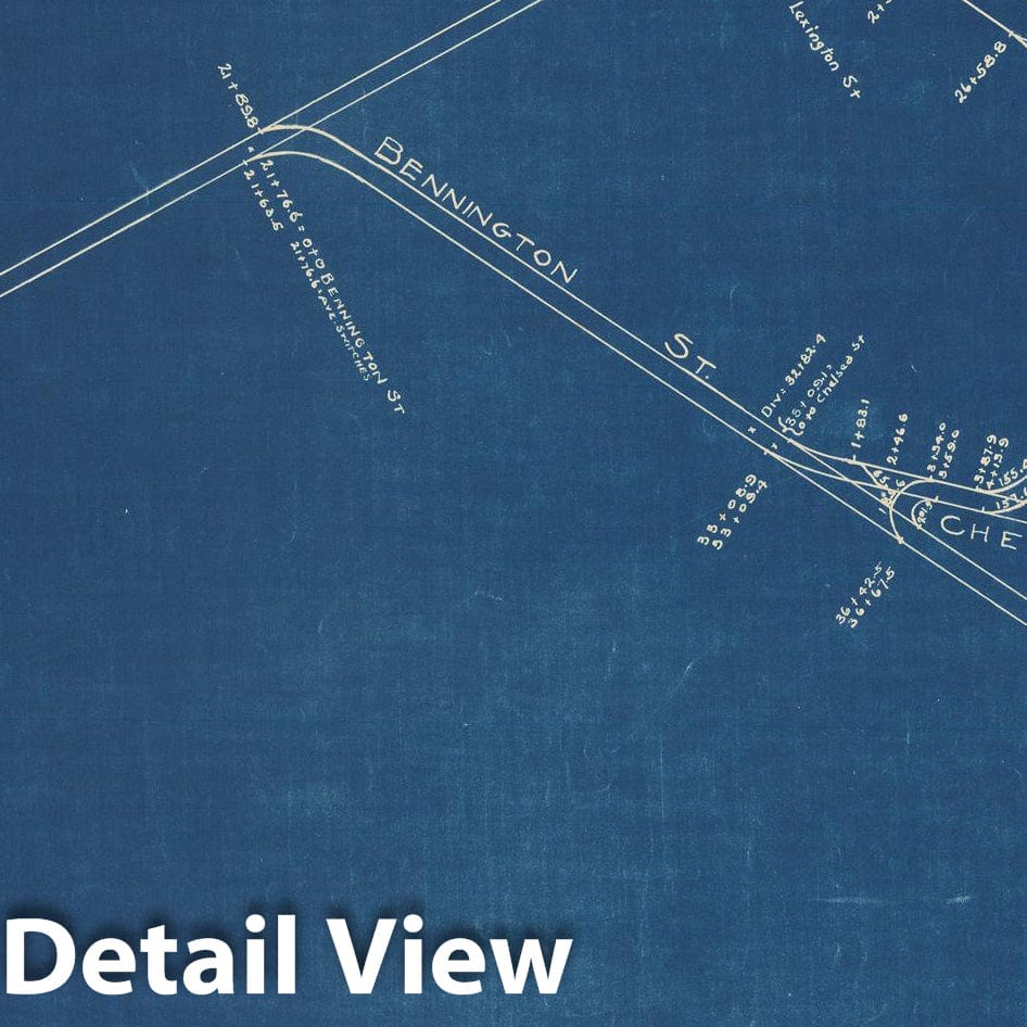 Historic Map : Boston Elevated Railway Track Plans, East Boston 1936 Plate 023 , Vintage Wall Art