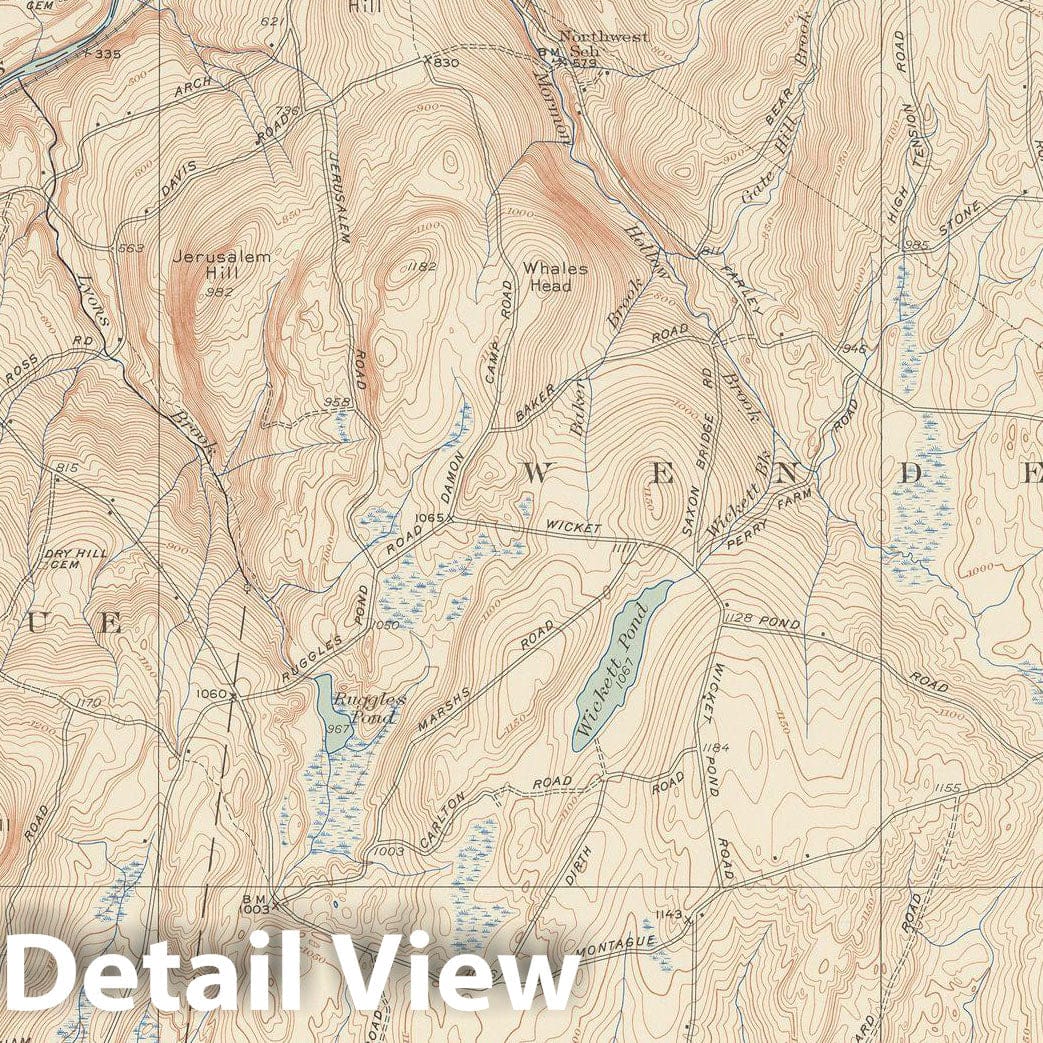 Historic Map : USGS 7.5 Minute Sheets and Quadrangles, Erving & Millers Falls & Montague & Wendell 1948 Topographic Map , Vintage Wall Art
