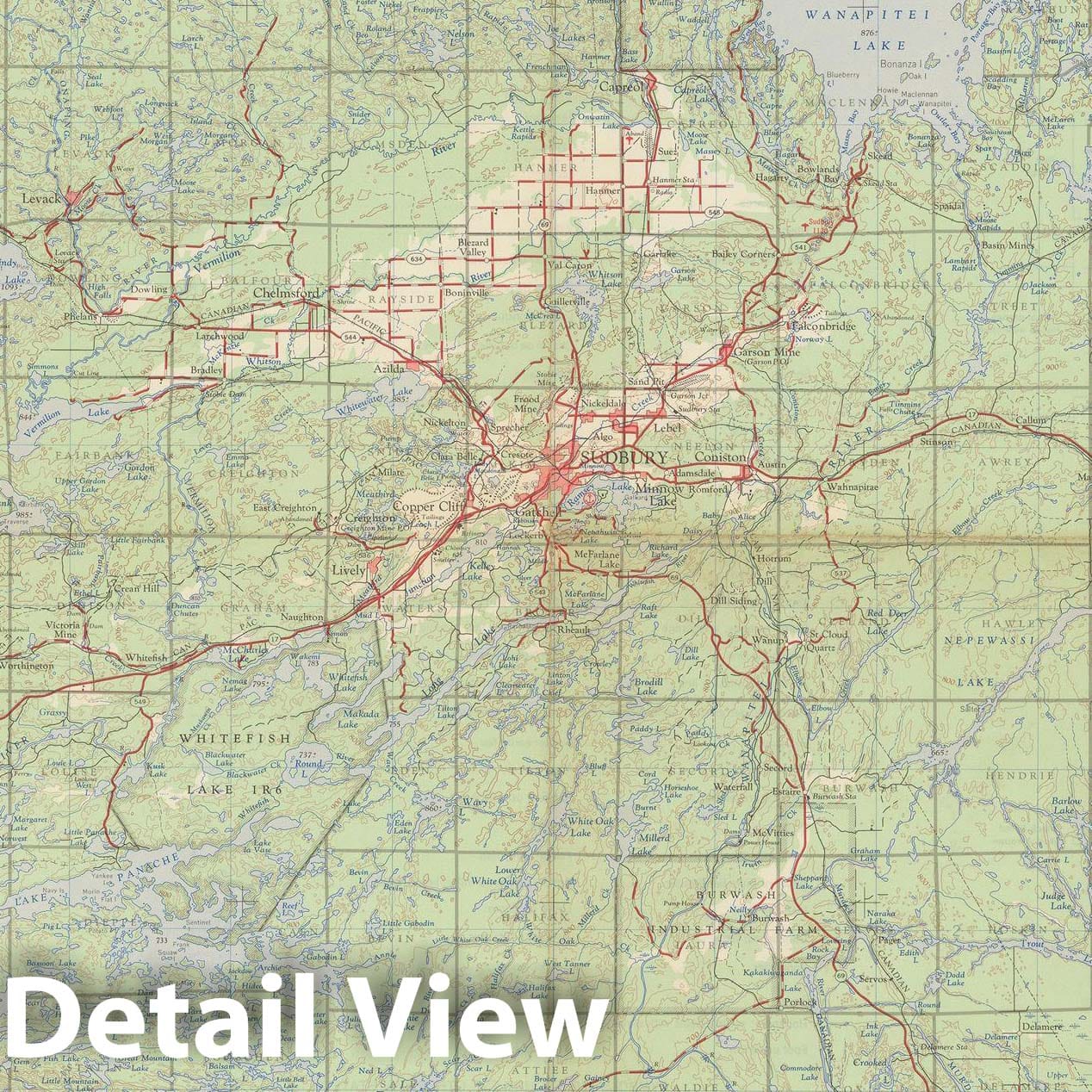 Historic Map : Canada National Topographic System, Sudbury 1960 , Vintage Wall Art