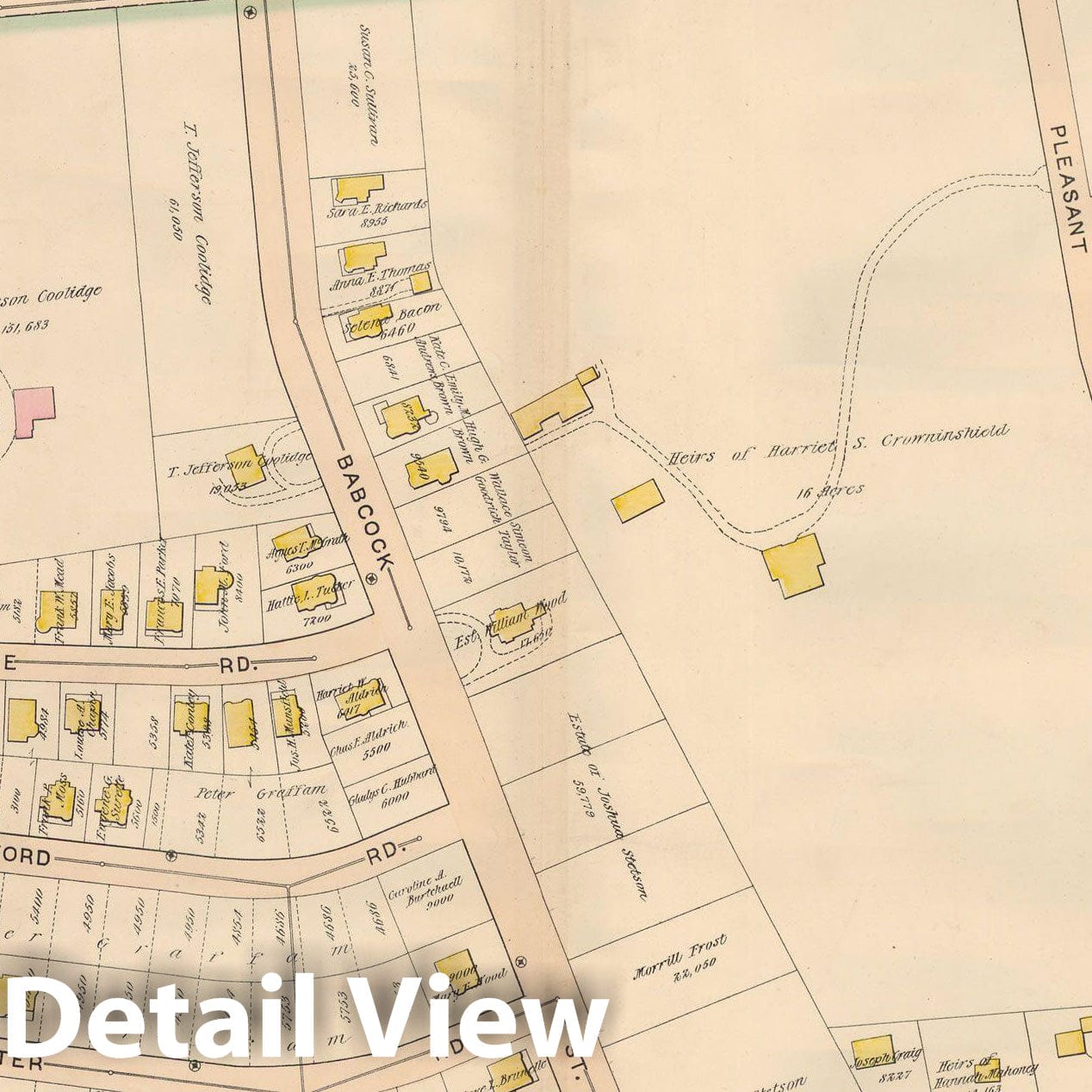 Historic Map : Atlas Town of Brookline, Brookline 1897 Plate 006 , Vintage Wall Art