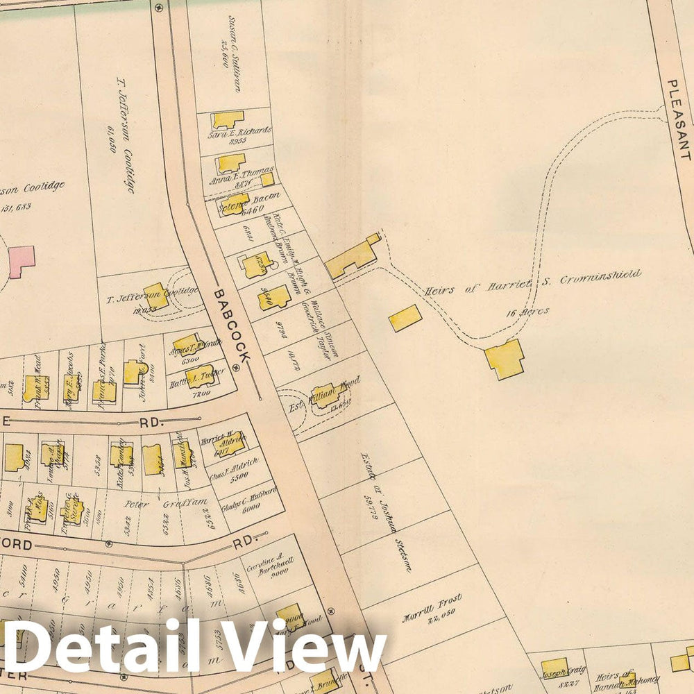 Historic Map : Atlas Town of Brookline, Brookline 1897 Plate 006 , Vintage Wall Art