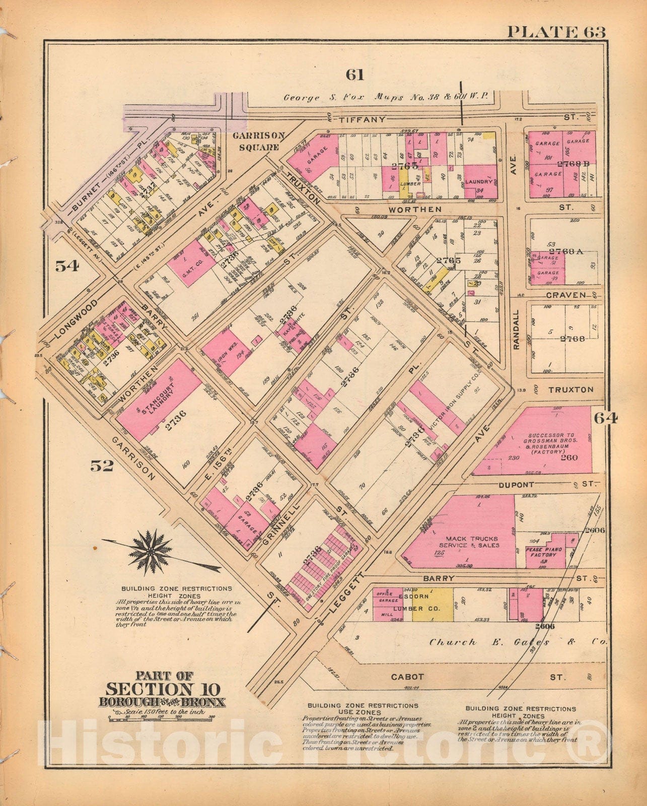 Historic Map : Borough of The Bronx, Sections 9-13, The Bronx 1928 Plate 063 , Vintage Wall Art