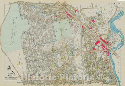 Historic Map : Atlas City of Boston, Dorchester, Dorchester 1933 Plate 039 , Vintage Wall Art