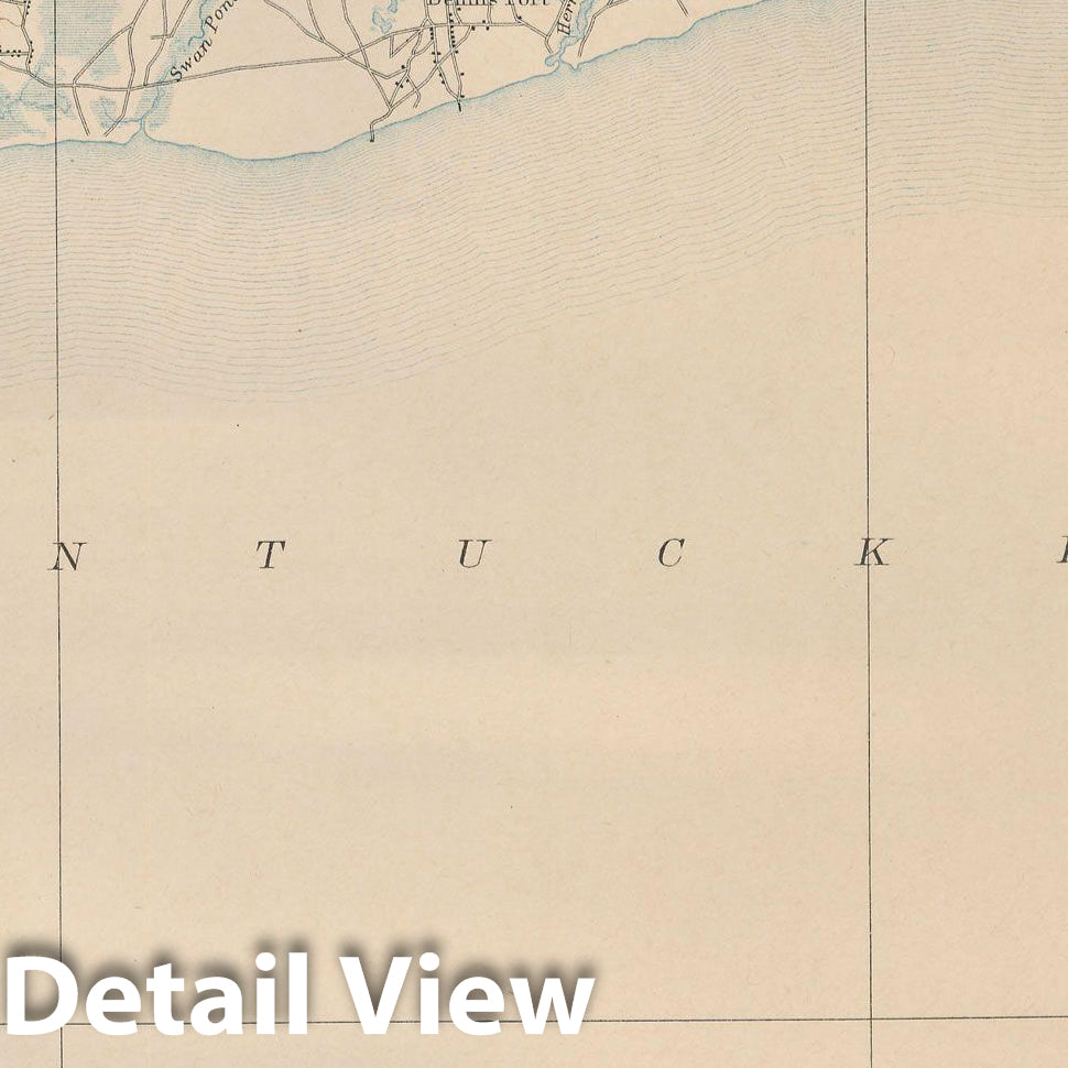 Historic Map : Atlas of Massachusetts, Brewster & Dennis & Harwich & Yarmouth 1890 Page 52 , Vintage Wall Art