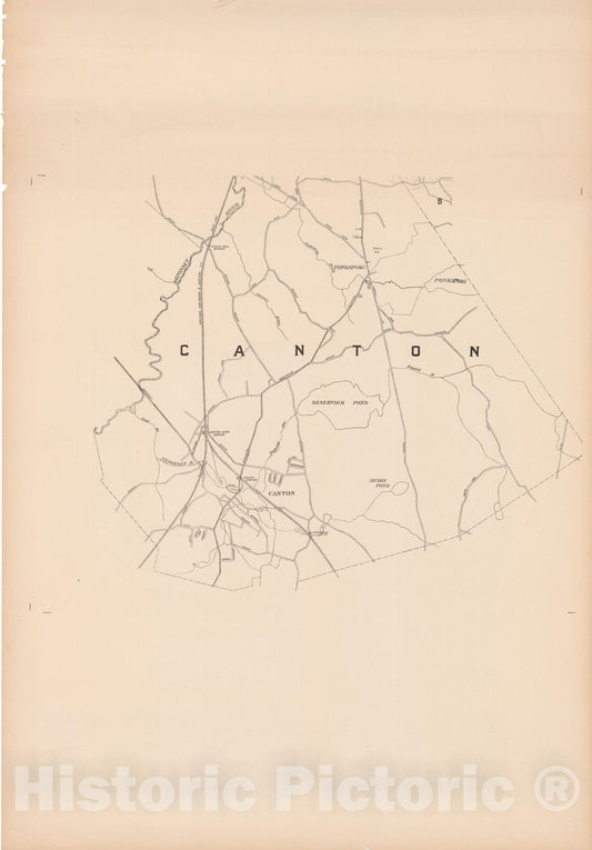 Historic Map : Canton 1900 , Northeast U.S. State & City Maps , Vintage Wall Art