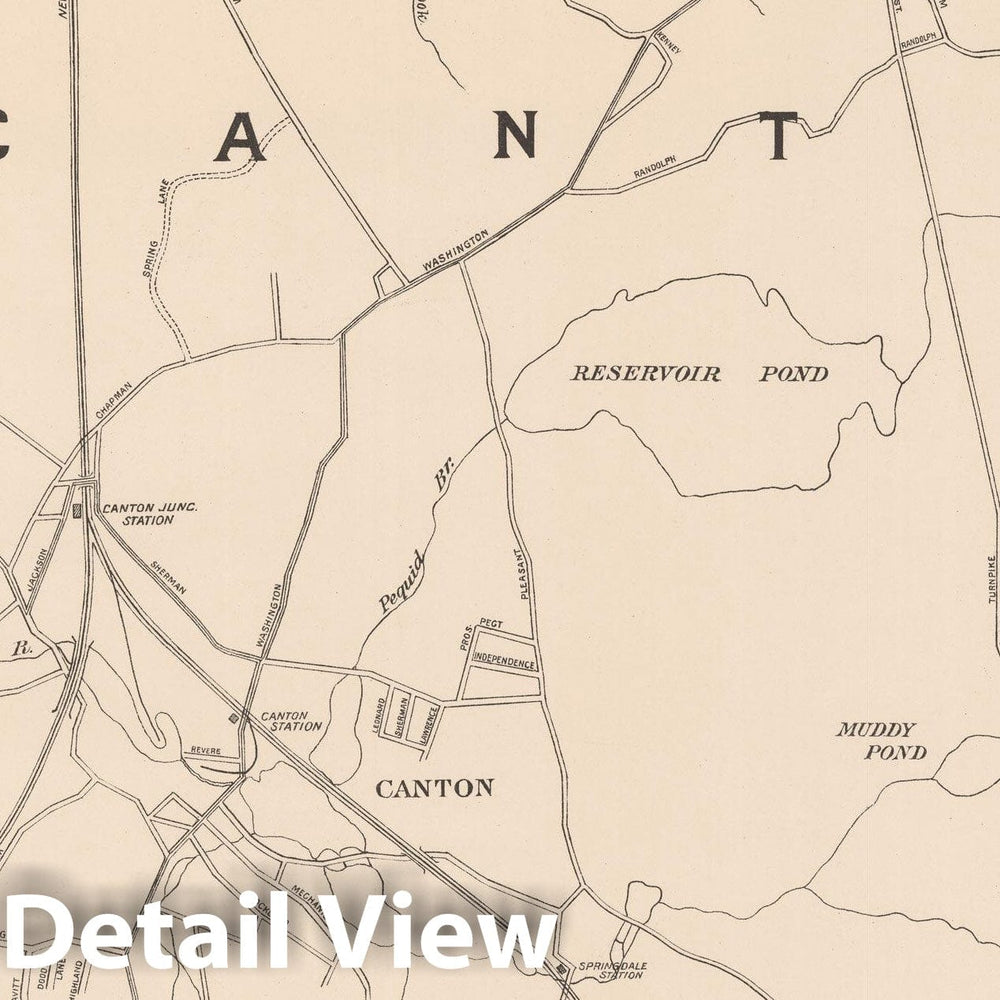 Historic Map : Canton 1900 , Northeast U.S. State & City Maps , Vintage Wall Art