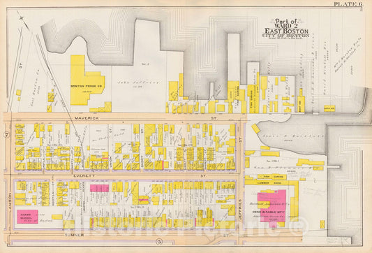 Historic Map : Atlas City of Boston, Vol. 9, East Boston 1892 Plate 006 , Vintage Wall Art