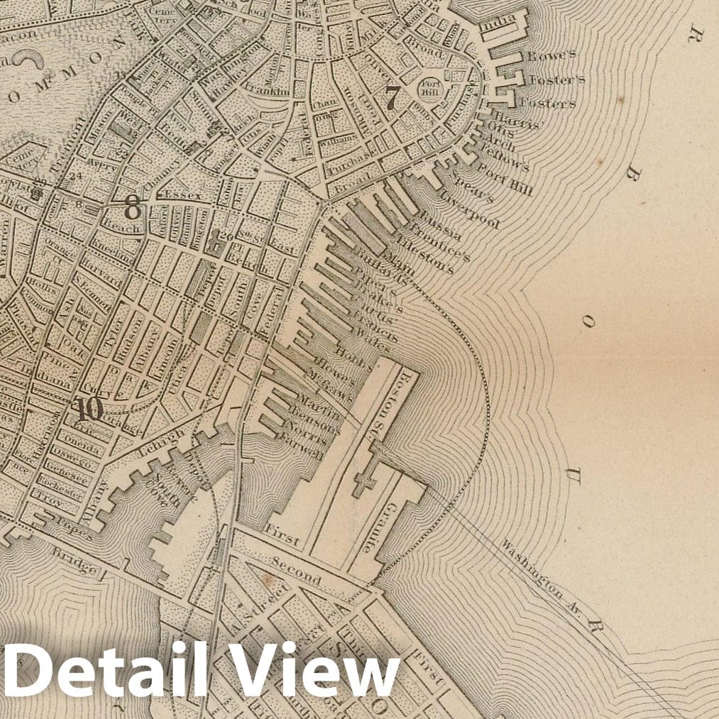 Historic Map : Boston Directory & Almanac, Boston 1861 , Vintage Wall Art