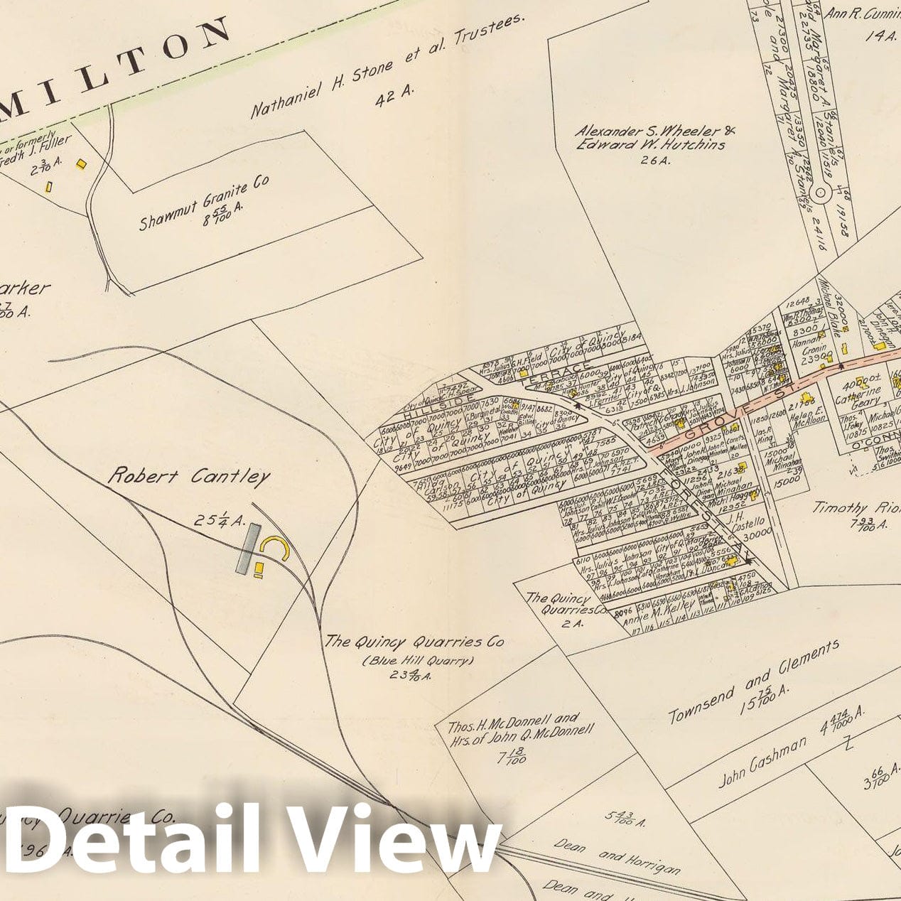 Historic Map : Atlas City of Quincy, Quincy 1907 Plate 030 , Vintage Wall Art