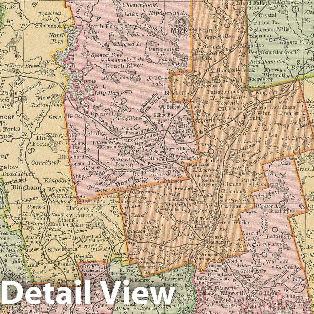 Historic Map : Maine 1900 , Universal Atlas World , Vintage Wall Art