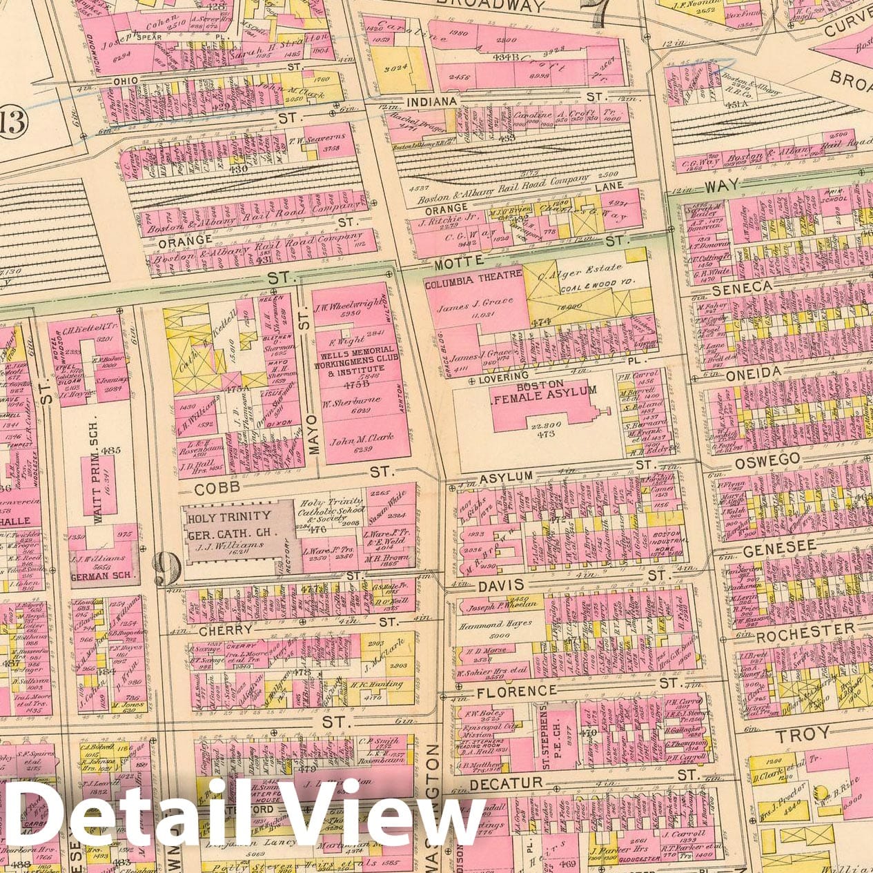 Historic Map : Boston 1895 Plate 015 , Atlas City of Boston Proper & Roxbury , Vintage Wall Art