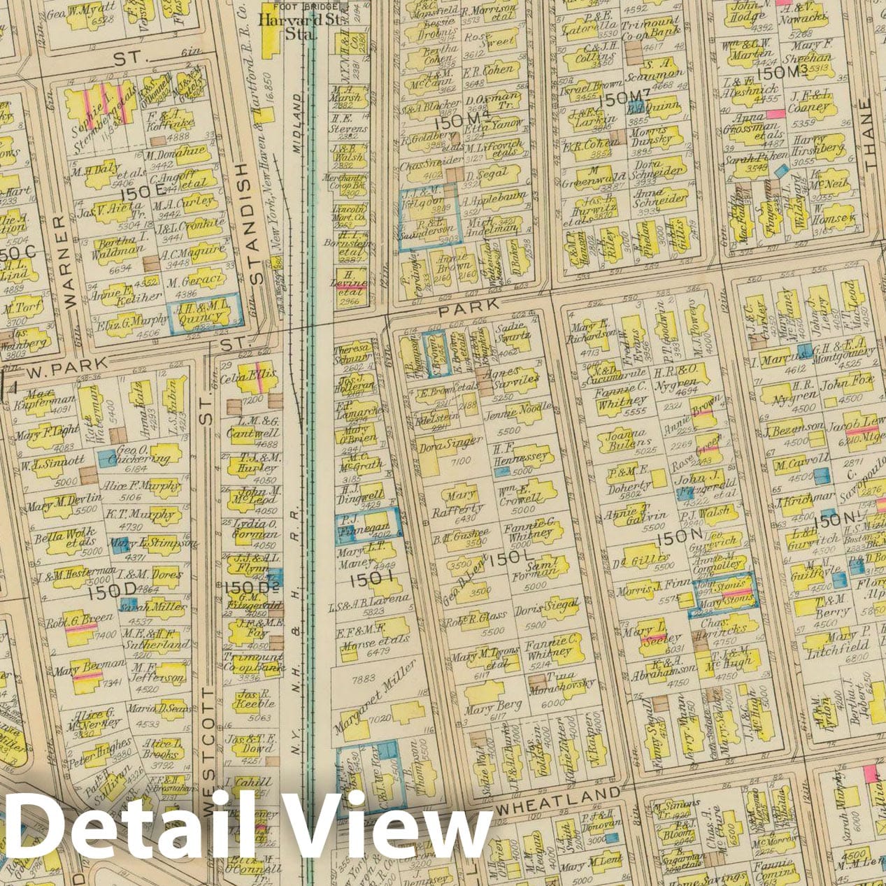 Historic Map : Atlas City of Boston, Dorchester, Dorchester 1933 Plate 023 , Vintage Wall Art