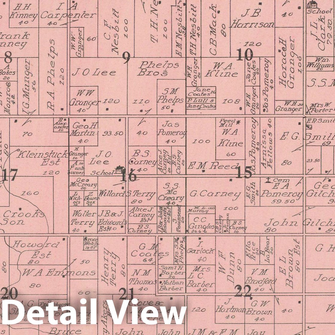 Historic Map : Prairie Ronde 1910 , Standard Atlas of Kalamazoo County , Vintage Wall Art