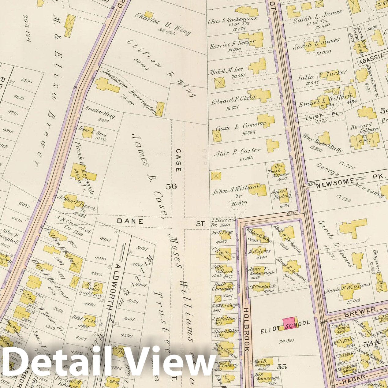 Historic Map : West Roxbury, & Roslindale, 1905 Plate 005 , Vintage Wall Art