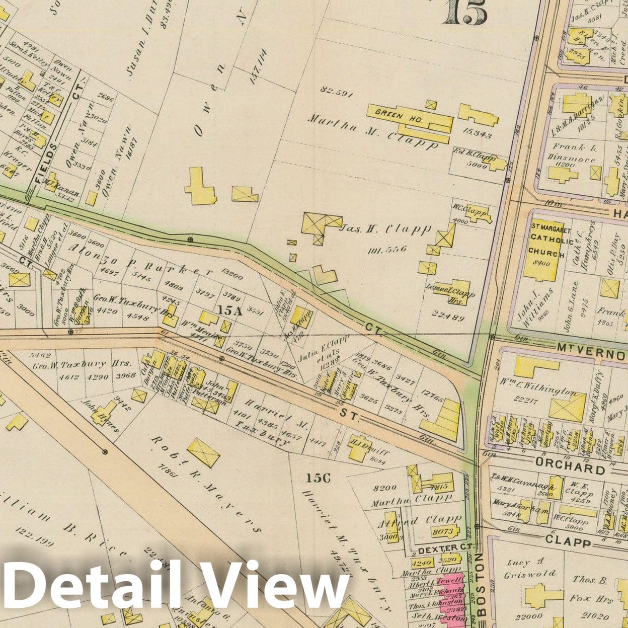 Historic Map : Atlas City of Boston, Vol. 5, Dorchester, Dorchester 1894 Plate 002 , Vintage Wall Art
