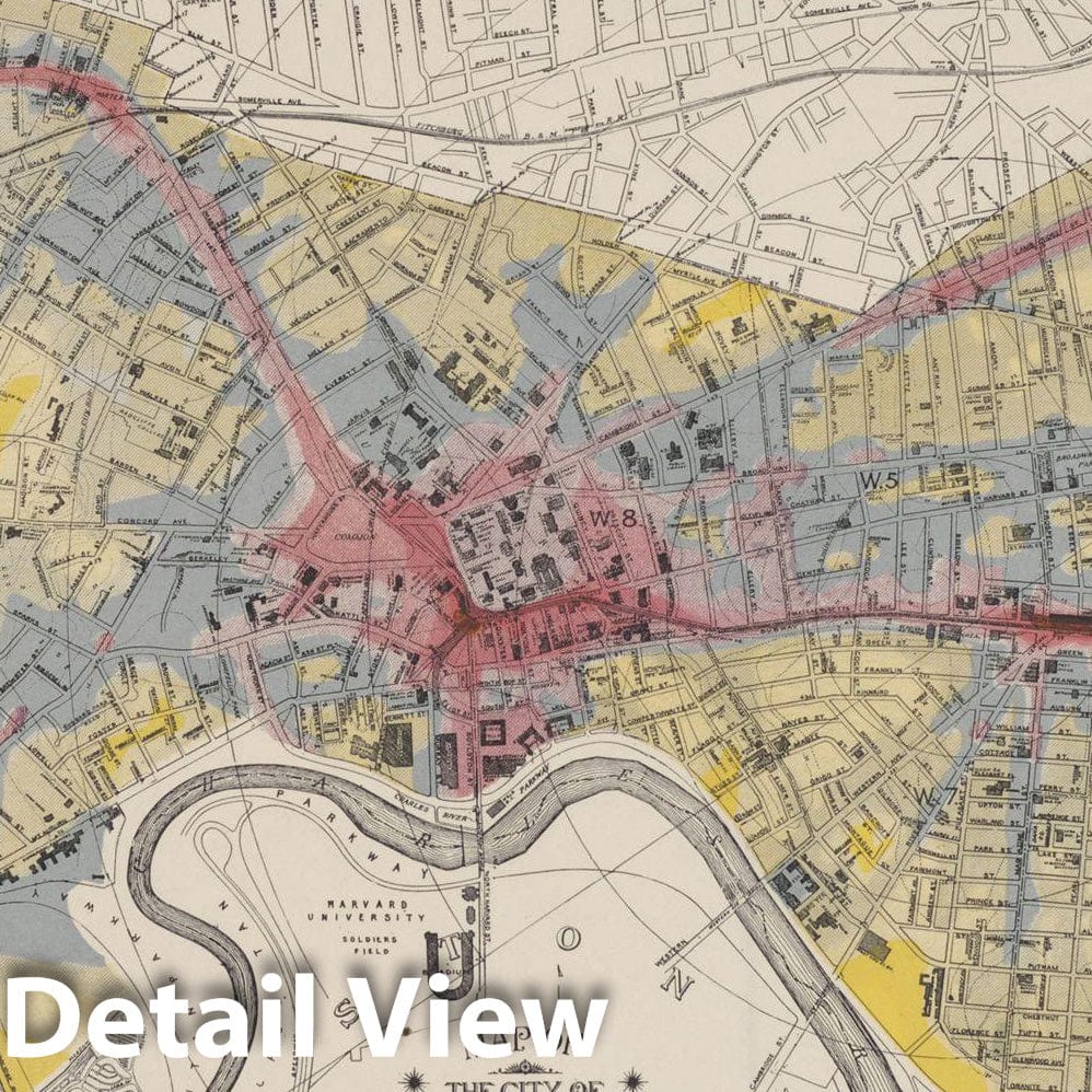 Historic Map : Cambridge 1915 , Vintage Wall Art