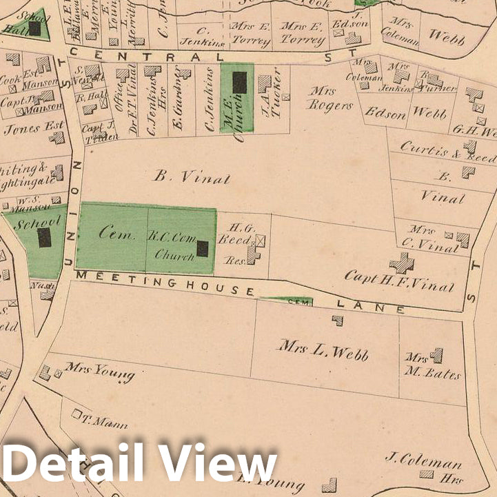 Historic Map : Atlas of Plymouth County Massachusetts, Scituate 1879 , Vintage Wall Art