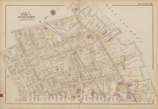Historic Map : Atlas of Staten Island, Borough of Richmond, Vol 1, Staten Island 1917 Plate 020 , Vintage Wall Art