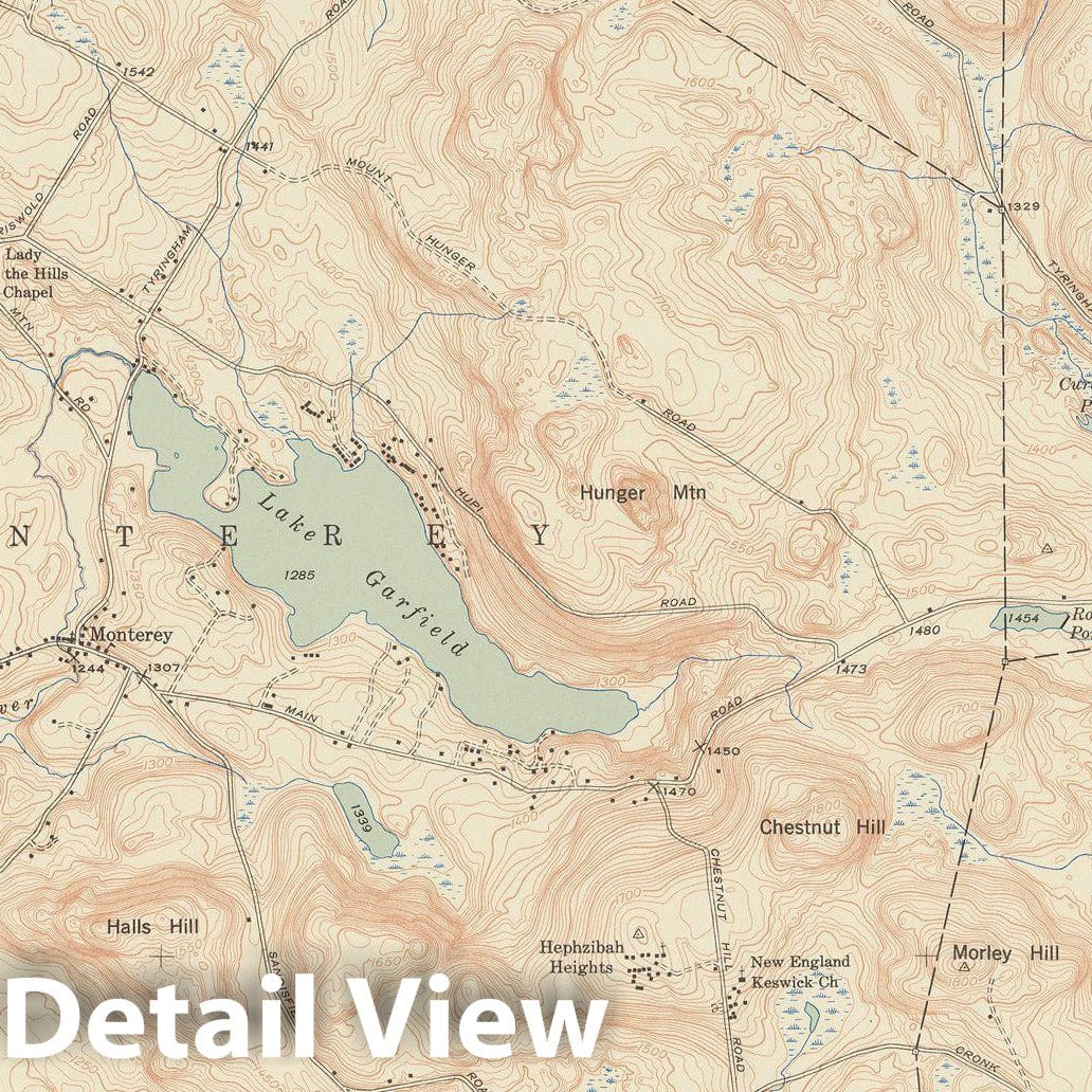 Historic Map : USGS 7.5 Minute Sheets and Quadrangles, Monterey & Sandisfield & Tyringham 1946 Topographic Map , Vintage Wall Art