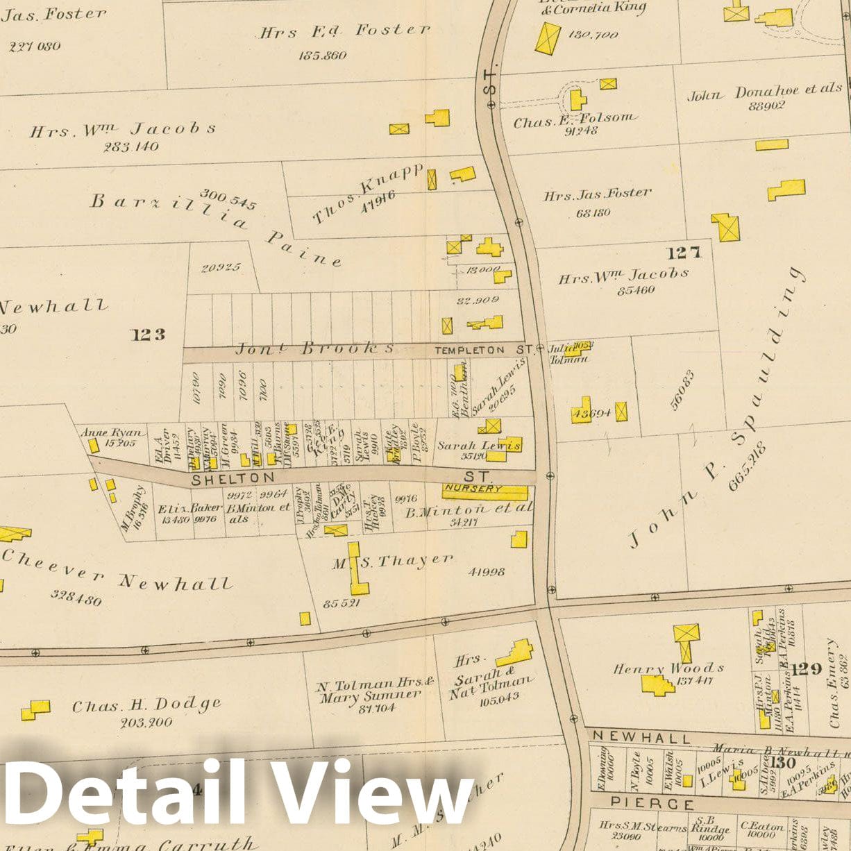 Historic Map : Atlas of Dorchester, Dorchester 1884 Plate J , Vintage Wall Art