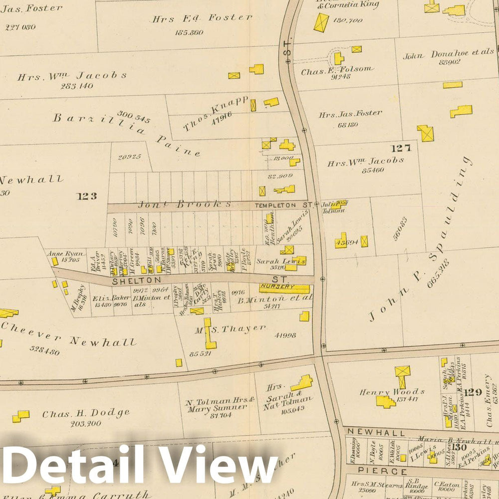 Historic Map : Atlas of Dorchester, Dorchester 1884 Plate J , Vintage Wall Art