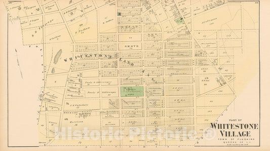 Historic Map : Atlas of Long Island, New York, Flushing & Queens 1873 , Vintage Wall Art