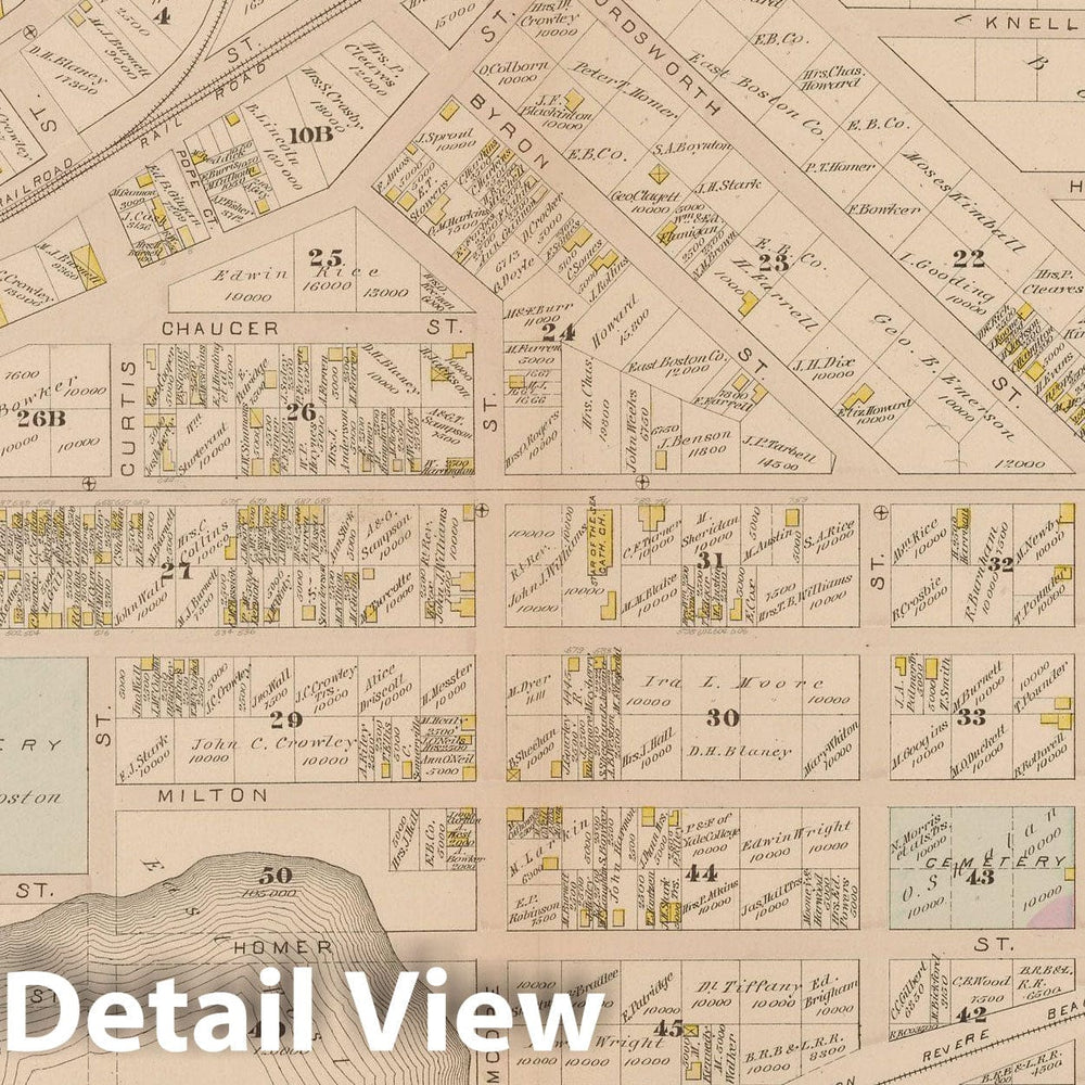 Historic Map : Atlas of East Boston, 1884 Plate Q , Vintage Wall Art