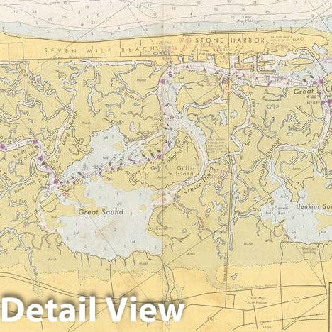 Historic Map : Little Egg to Cape May: Part 2 1968 Topographic Map , Vintage Wall Art