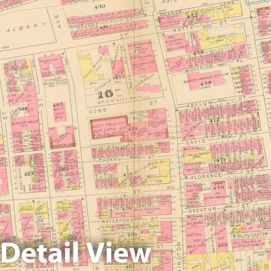 Historic Map : Atlas City of Boston, Boston Proper, Volume I, Boston 1883 Plate K , Vintage Wall Art