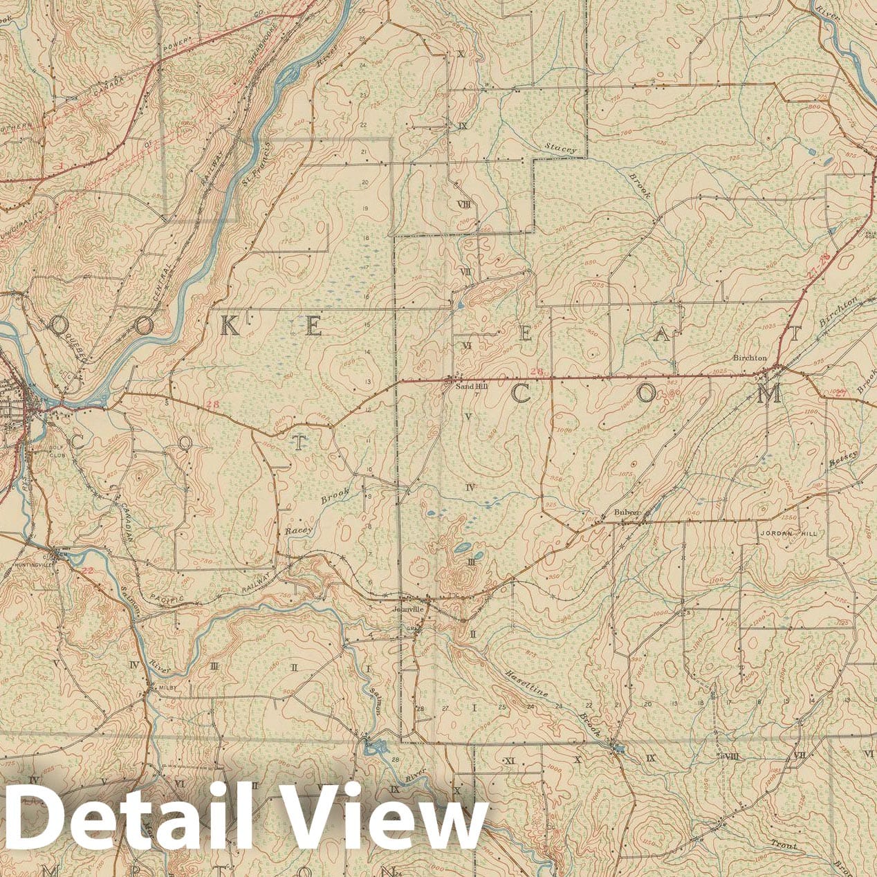 Historic Map : Canada National Topographic System, Sherbrooke 1939 , Vintage Wall Art