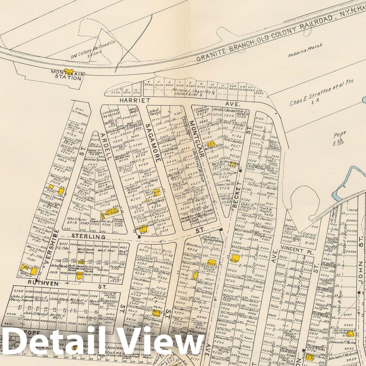 Historic Map : Atlas City of Quincy, Quincy 1907 Plate 010 , Vintage Wall Art
