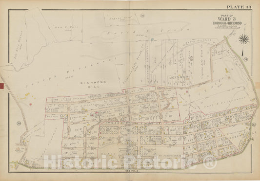 Historic Map : Atlas of Staten Island, Borough of Richmond, Vol 1, Staten Island 1917 Plate 033 , Vintage Wall Art