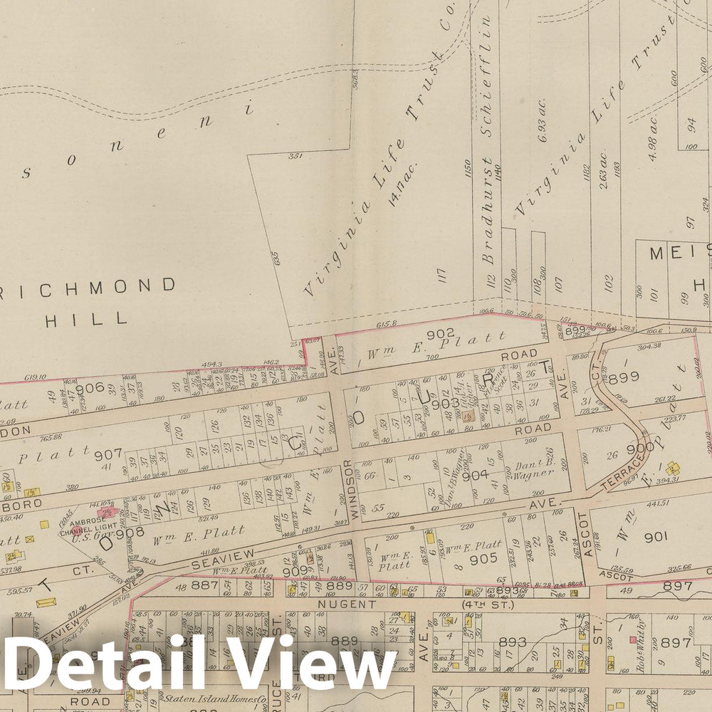 Historic Map : Atlas of Staten Island, Borough of Richmond, Vol 1, Staten Island 1917 Plate 033 , Vintage Wall Art