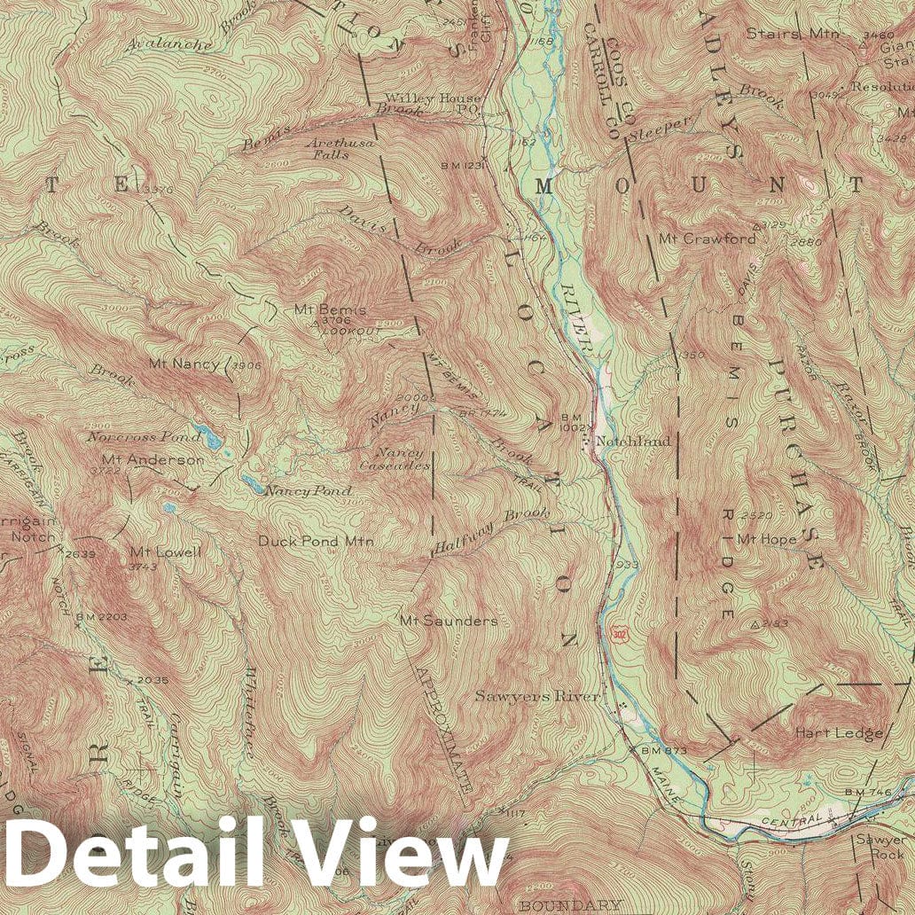 Historic Map : USGS 7.5 Minute Sheets and Quadrangles, Bartlett & Bethlehem & White Mountain Region 1946 Topographic Map , Vintage Wall Art
