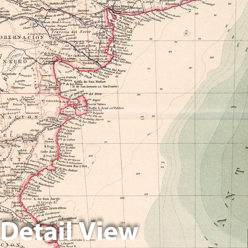 Southern Chile and Patagonia - 1925 Historical Map Print