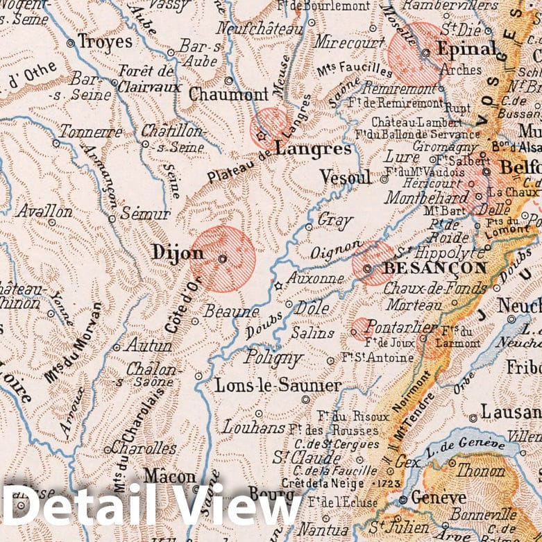 France - Northern and Eastern Defenses, 1900 - Historical Map Print