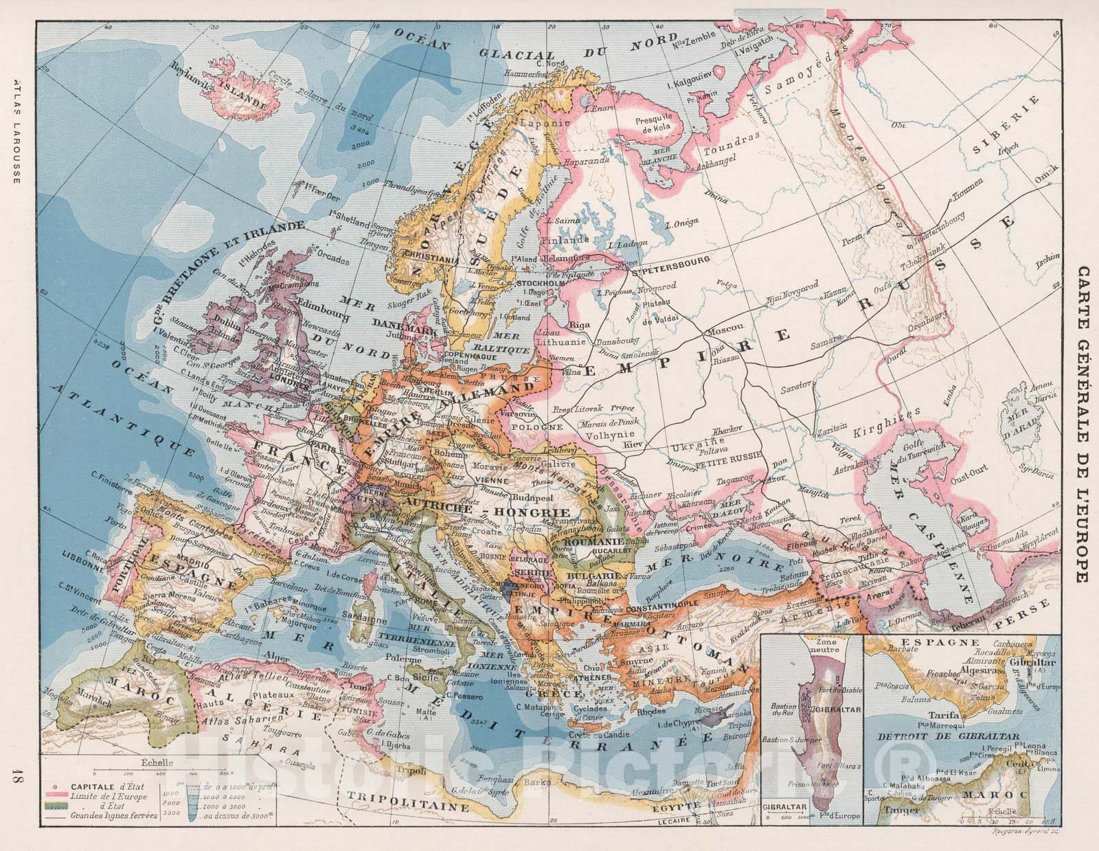 Europe 1900 Historical Map Print