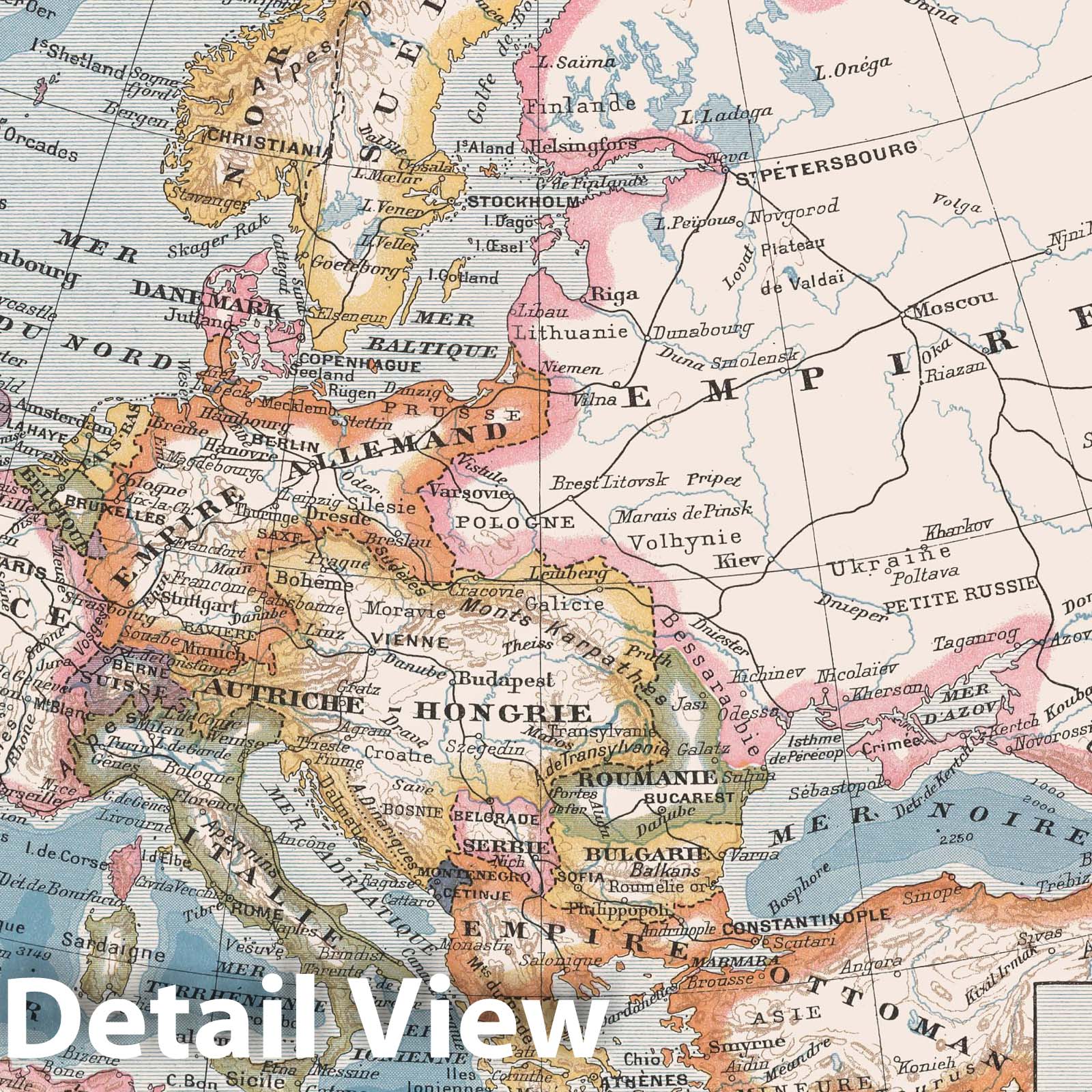 Europe 1900 Historical Map Print